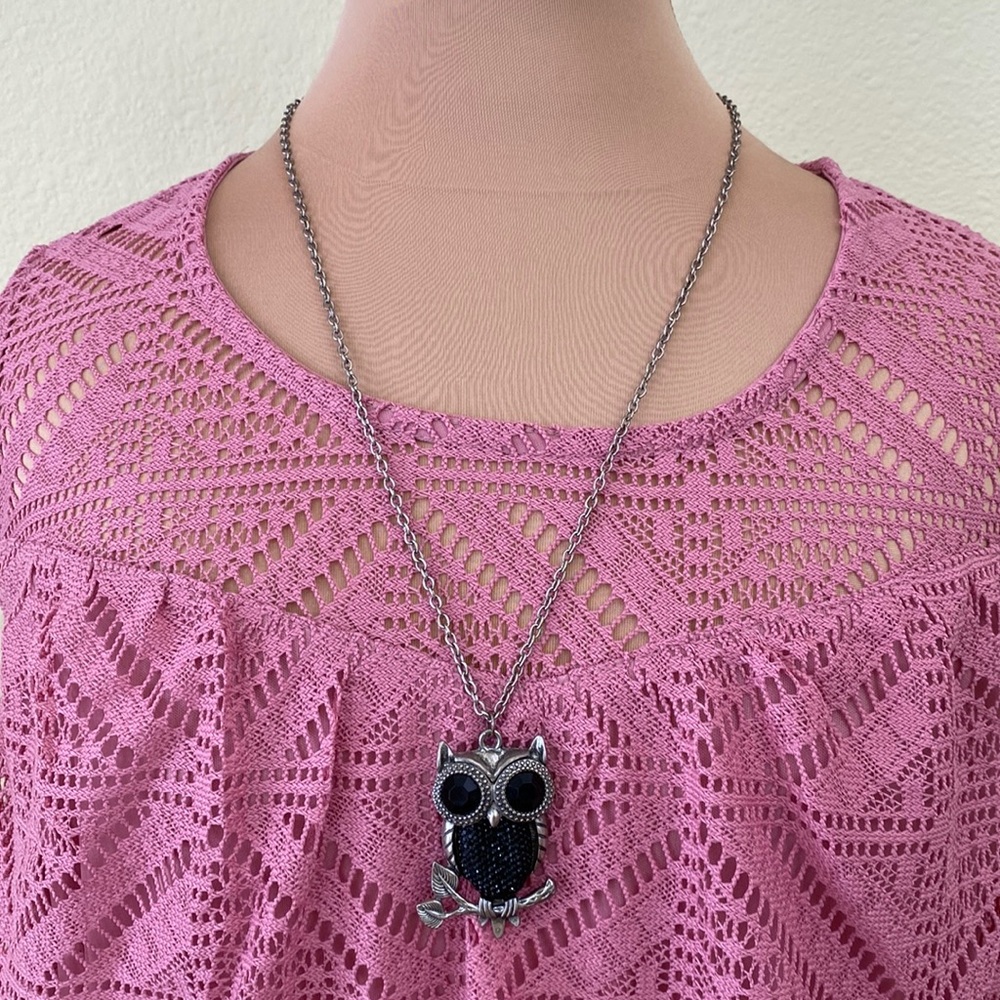Vintage Owl Necklace with 28” chain